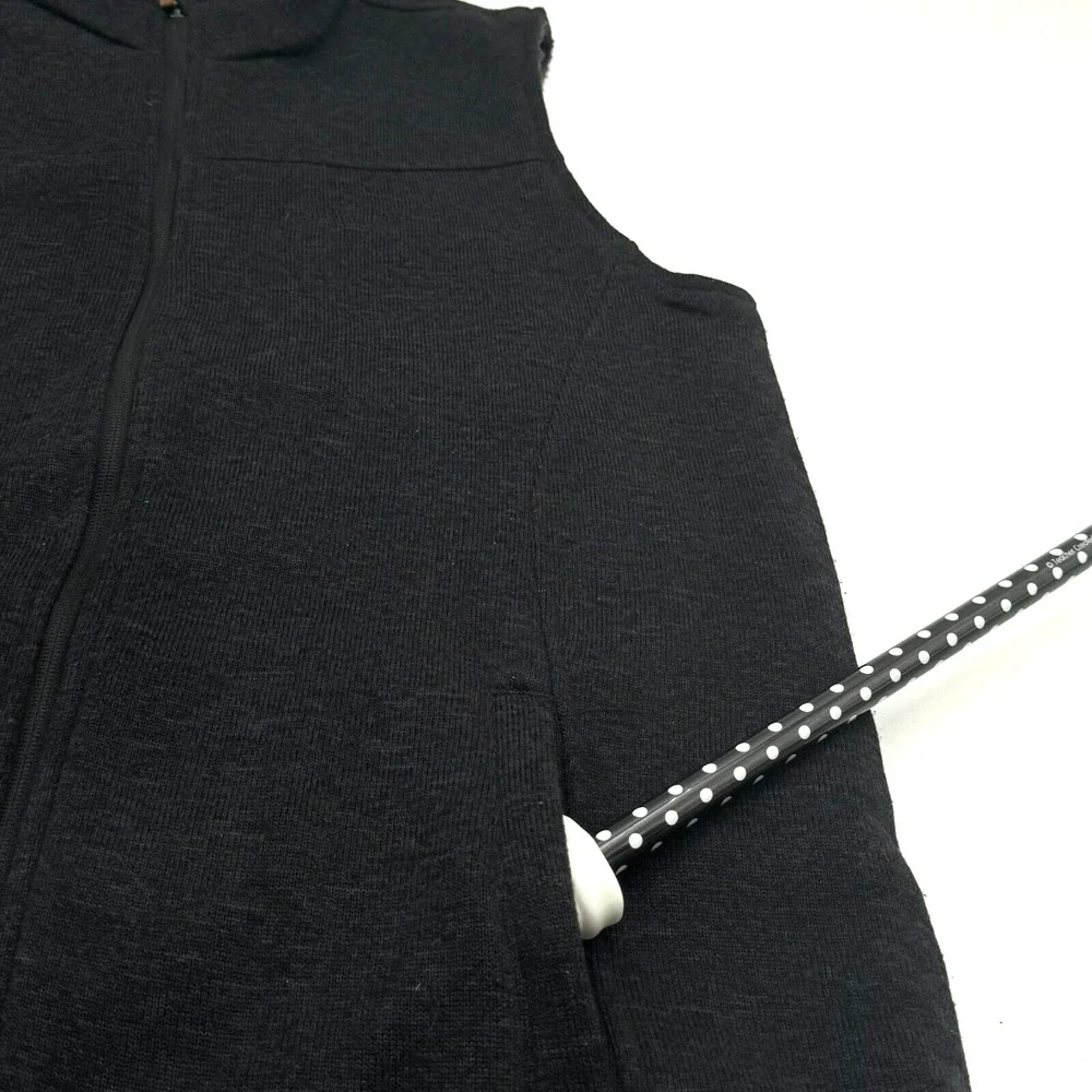 MAGELLAN Mens 2X Black Fleece Lined Sweater Vest Zip Pockets Hiking Outdoor GORP